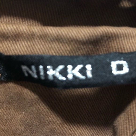 Nikki D womans size large pit to pit 22 Bomber brown jacket zipper - Picture 5 of 11